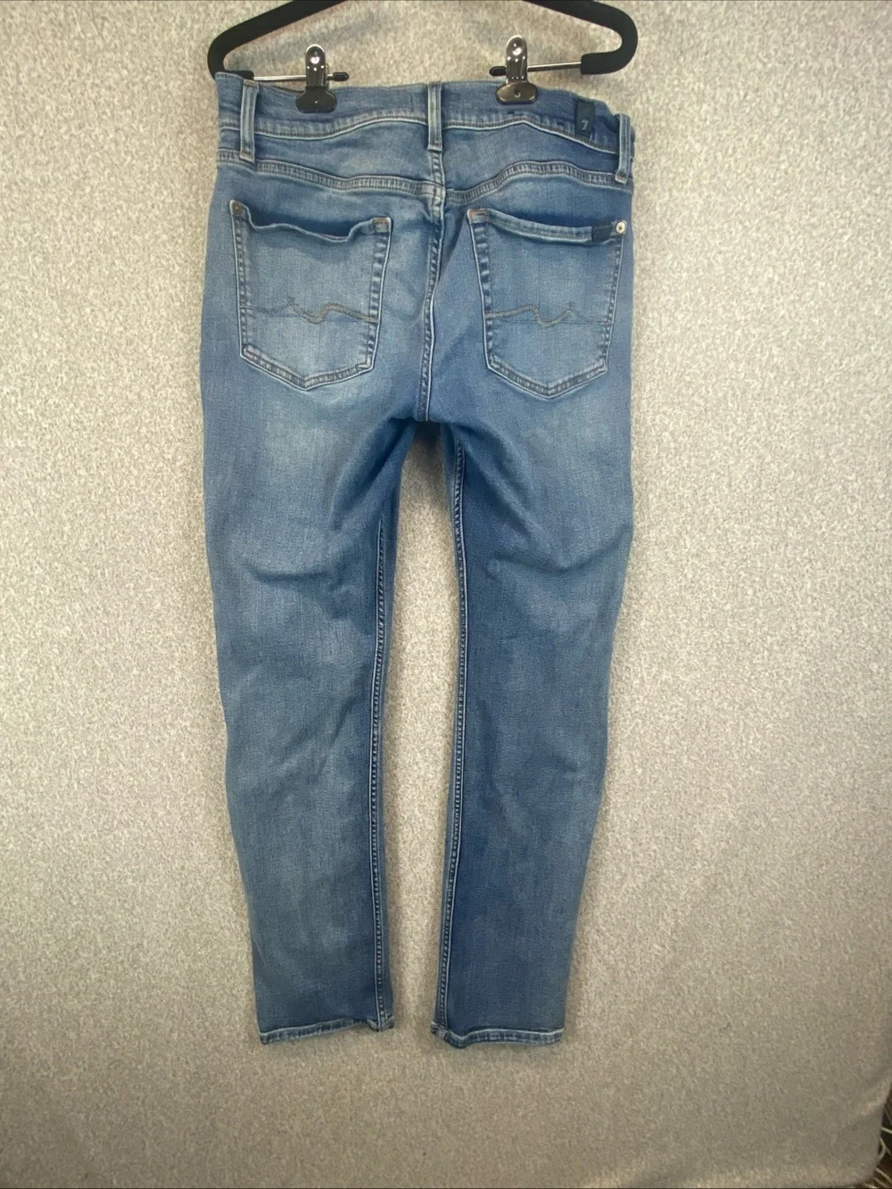 7 For All Mankind Slimmy Jeans Mens 33 Stretchy Mid Rise Denim Basics Slim Fit